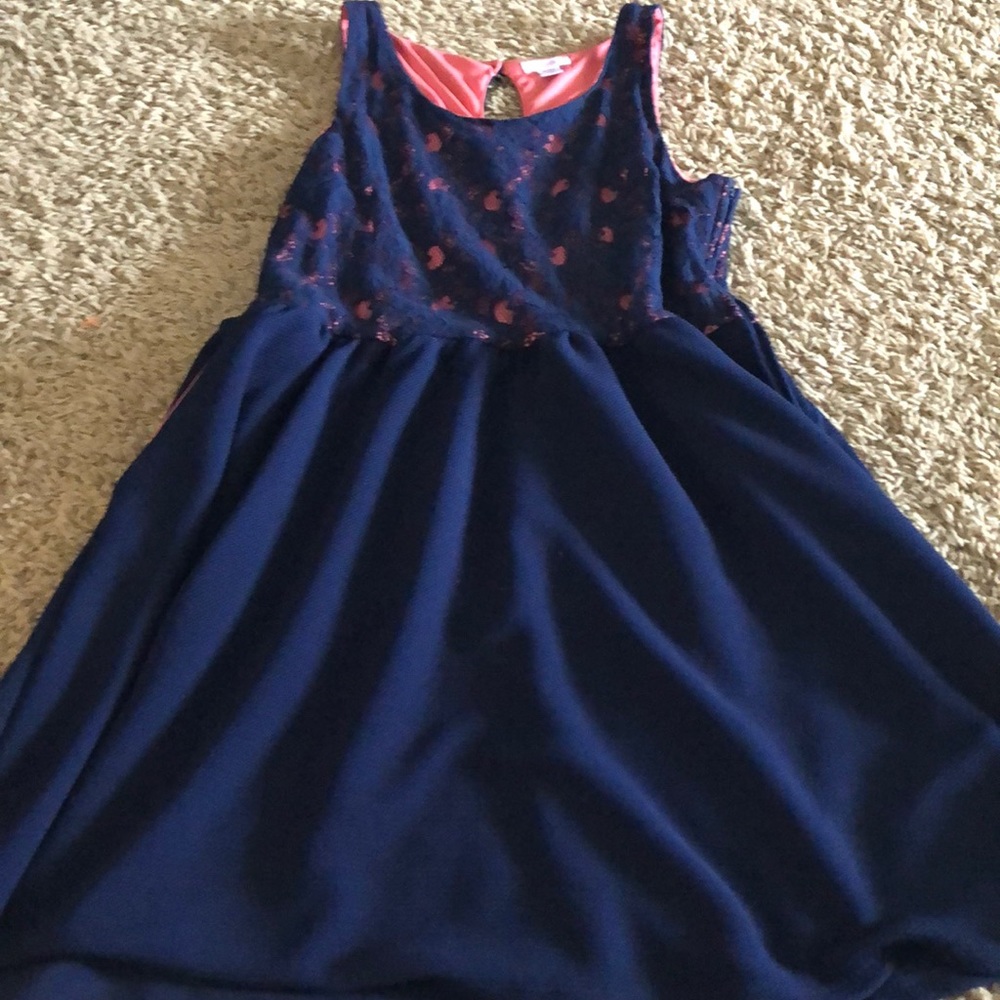 Navy and pink dress